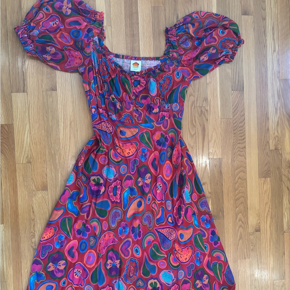 Farm Rio red Lisa Midi dress